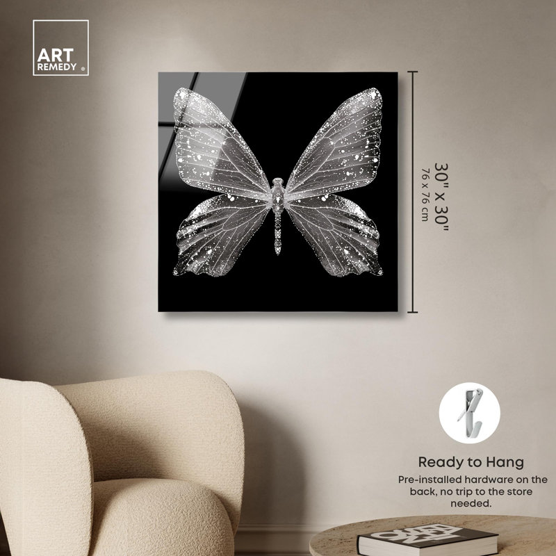Art acrylique papillon Stardust Wings II par Art Remedy, prêt à être accroché, H 30 po x l 30 po