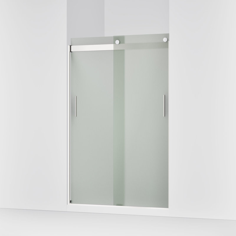 Porte de douche à dérivation 47,58 po x 74 po Levity avec technologie CleanCoat, Givré, Argent brillant