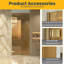  Drew Porte de douche pivotante réversible 29,9po–30,3po x 79po en or brossé avec verre teinté brun-125041193