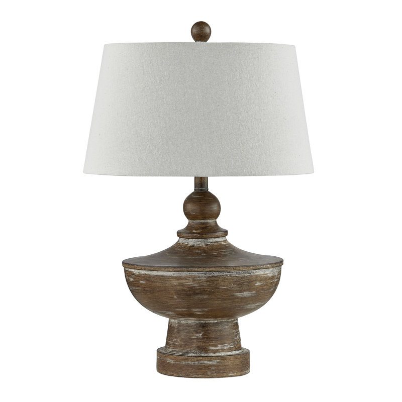 Colette 25.5" Resin Table Lamp with Natural Fabric Shade