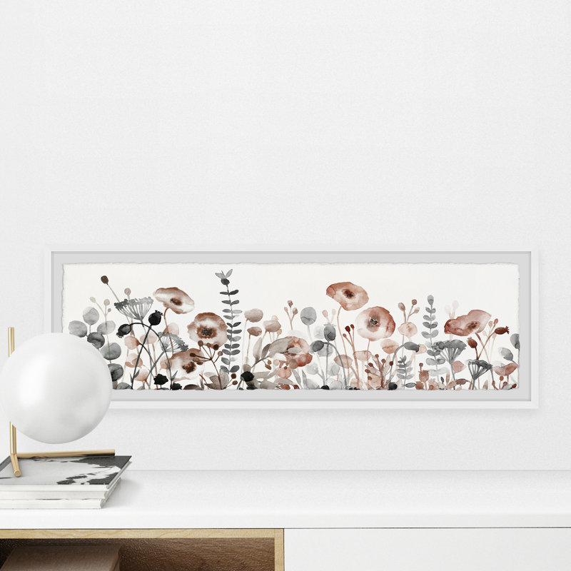 Pale Flowers - Picture Frame Print on Paper, H 15 po x l 45 po x P 1,5 po