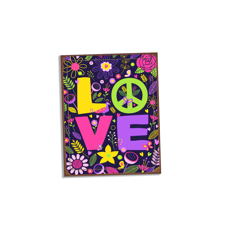 Love Hippy Sixtys - Metal Sign Plaque, 40cm H x 28cm W