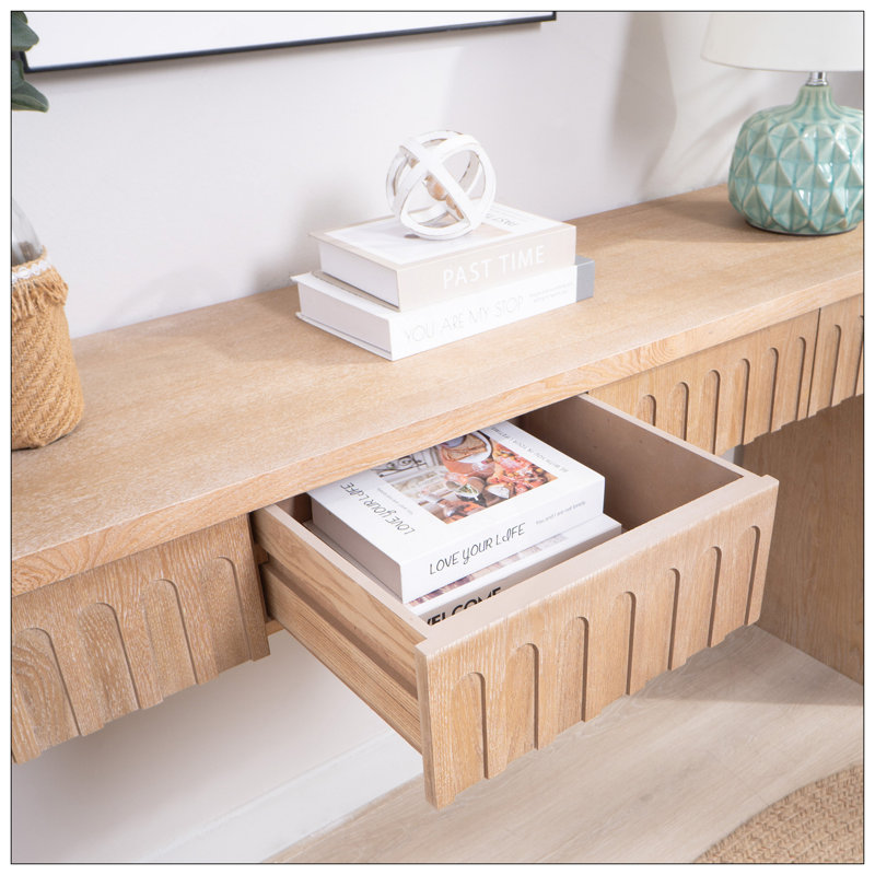 Console à 4 tiroirs, Naturel