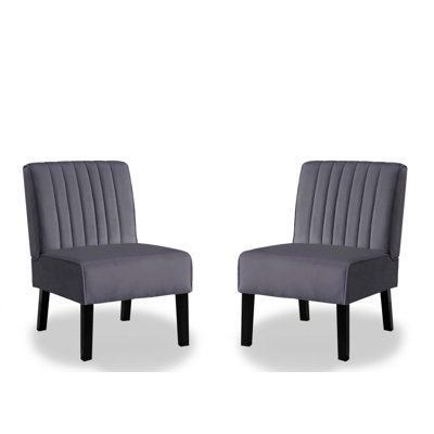 Ensemble de 2 chaises d'appoint Mid-Century modernes au design minimaliste
