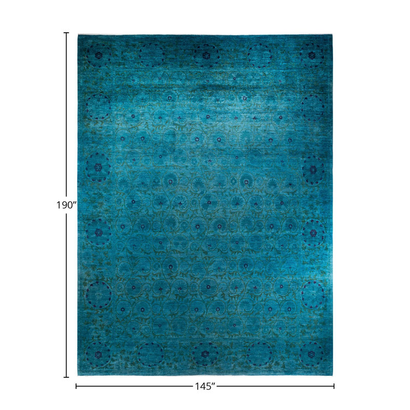 Tapis bleu nouvel âge Cutright 12 pi 1 po x 15 pi 10 po Cutright