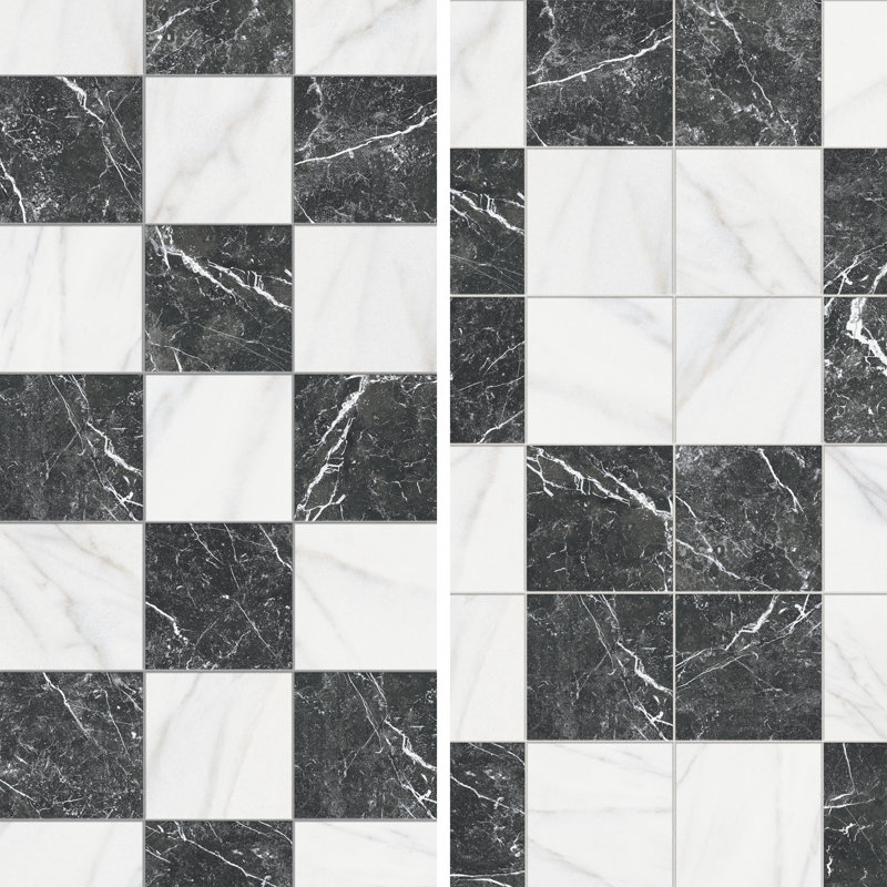 Merzoni Checker 13 In. X 13 In. Porcelain Floor And Wall Tile