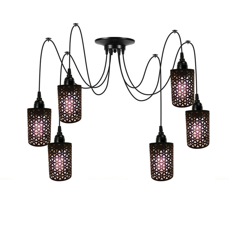 Seeley 6 - Light Black Cluster Pendant