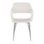 Chaise de salle à manger / d'appoint contemporaine en métal chromé et similicuir blanc - ensemble de 2-367720121-367720124