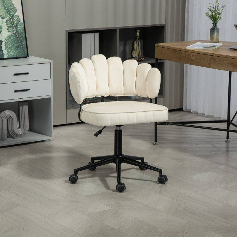 Berdeja Velvet Office Chair, Beige