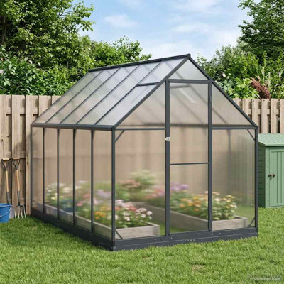 vidaXL Garden Greenhouse Anthracite Aluminum and Galvanised Steel Outdoor