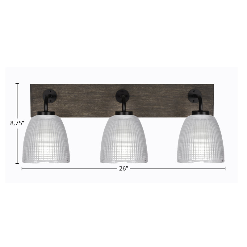 Barre d'éclairage de salle de bain 3 lumières Oxbridge, Noir mat / gris