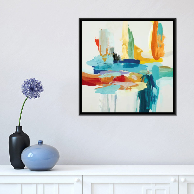 «Synergy II», reproduction sur toile, H 18 po x l 18 po x P 1,5 po, Toile encadrée noire, Pas de tapis