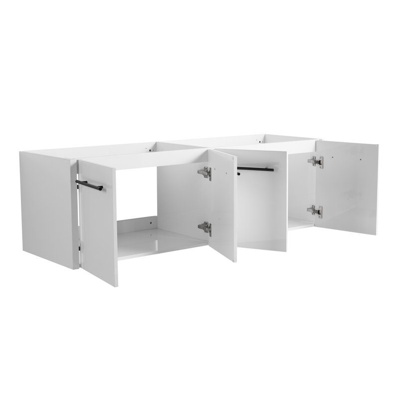 Meuble-lavabo flottant 60 po Ashbourne, Blanc lustré