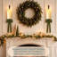 Set of 2 Festive Christmas Wall Candle Sconces, Wall‑Mounted Christmas Candle Holder with Velvet Bows, Pink Wall Decor for Living Room & Fireplace Mantel-135664625