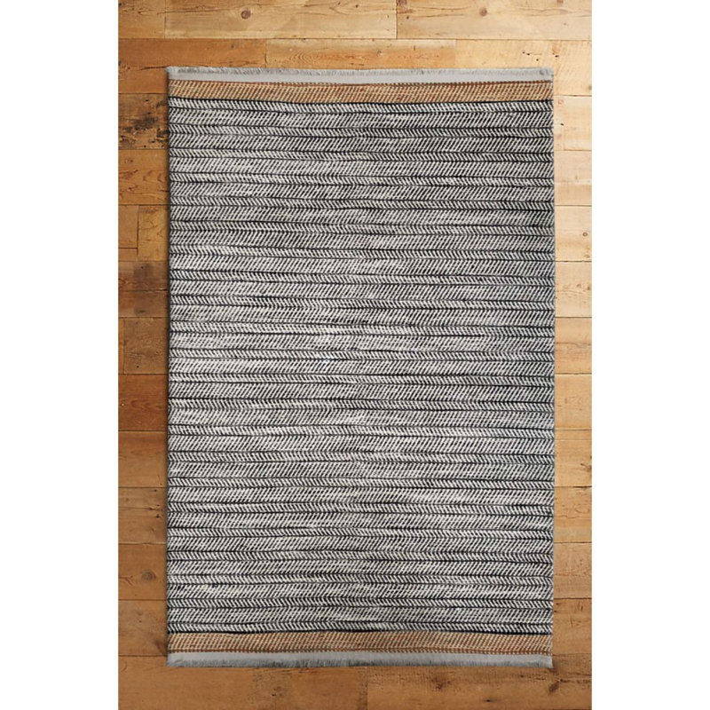 Tapis en coton tissé à la machine Edurardo, Rectangle 4 pi 11 po x 7 pi 7 po