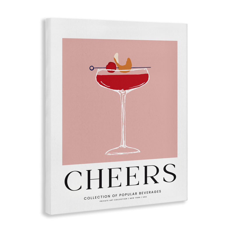 Art mural sur toile Minimal Cheers, H 30 po x l 24 po