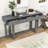 Wood Console Table with Three Drawers-739176295