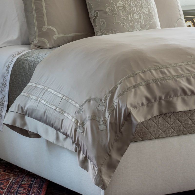 Vendome Duvet Cover, King, Taupe/Fawn