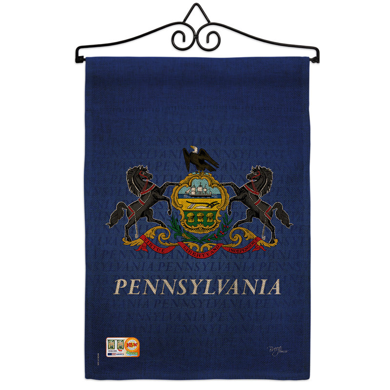 En toile jute à 2 côtés 19 x 13 po de pennsylvanie drapeau de jardin