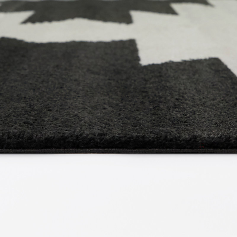 Tapis crème / noir Tolson, 7 pi 10 po x 10 pi