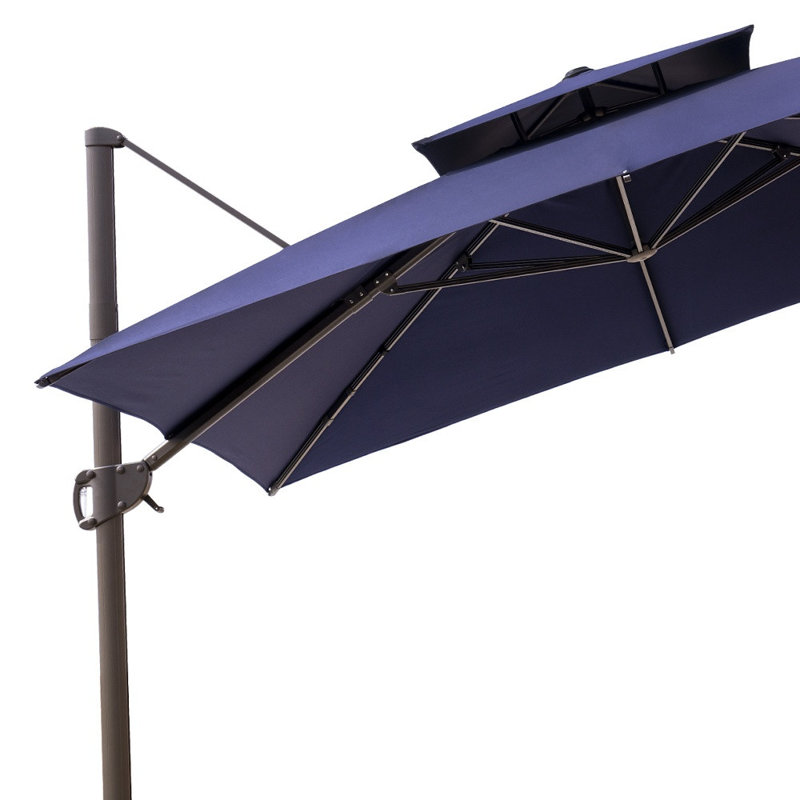 Parasol carré Haru, H 14,96 po x l 132 po x P 132 po, Marine