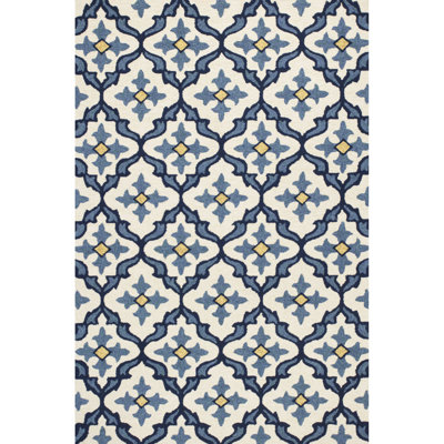 Tapis marocain intérieur et extérieur bleu fait à la main Edinburgh