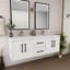 Meuble-lavabo mural 60 po avec double évier en acrylique renforcé Victoria-97880890
