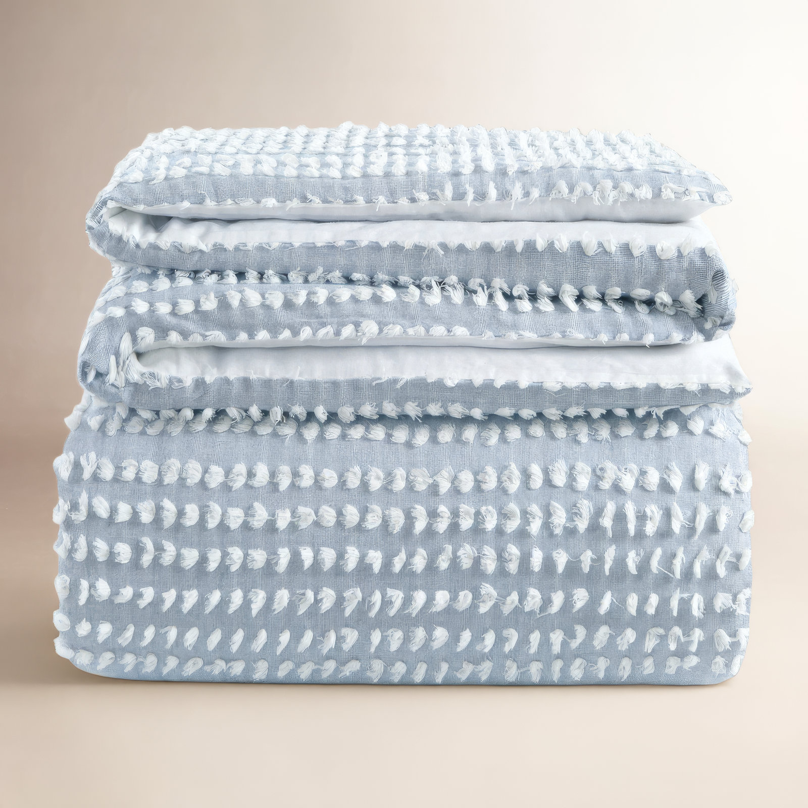 Blinn Cotton Duvet Cover Set, Denim Blue, King Duvet Cover + 2 King Shams