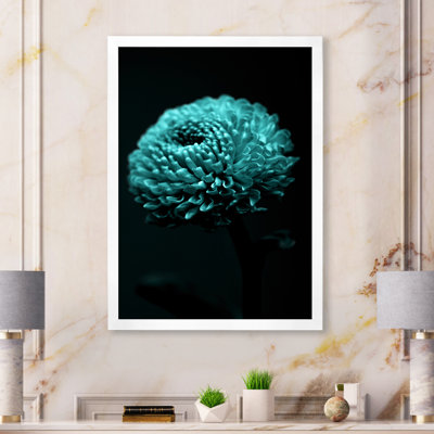 Une fleur turquoise - art mural moderne sur toile