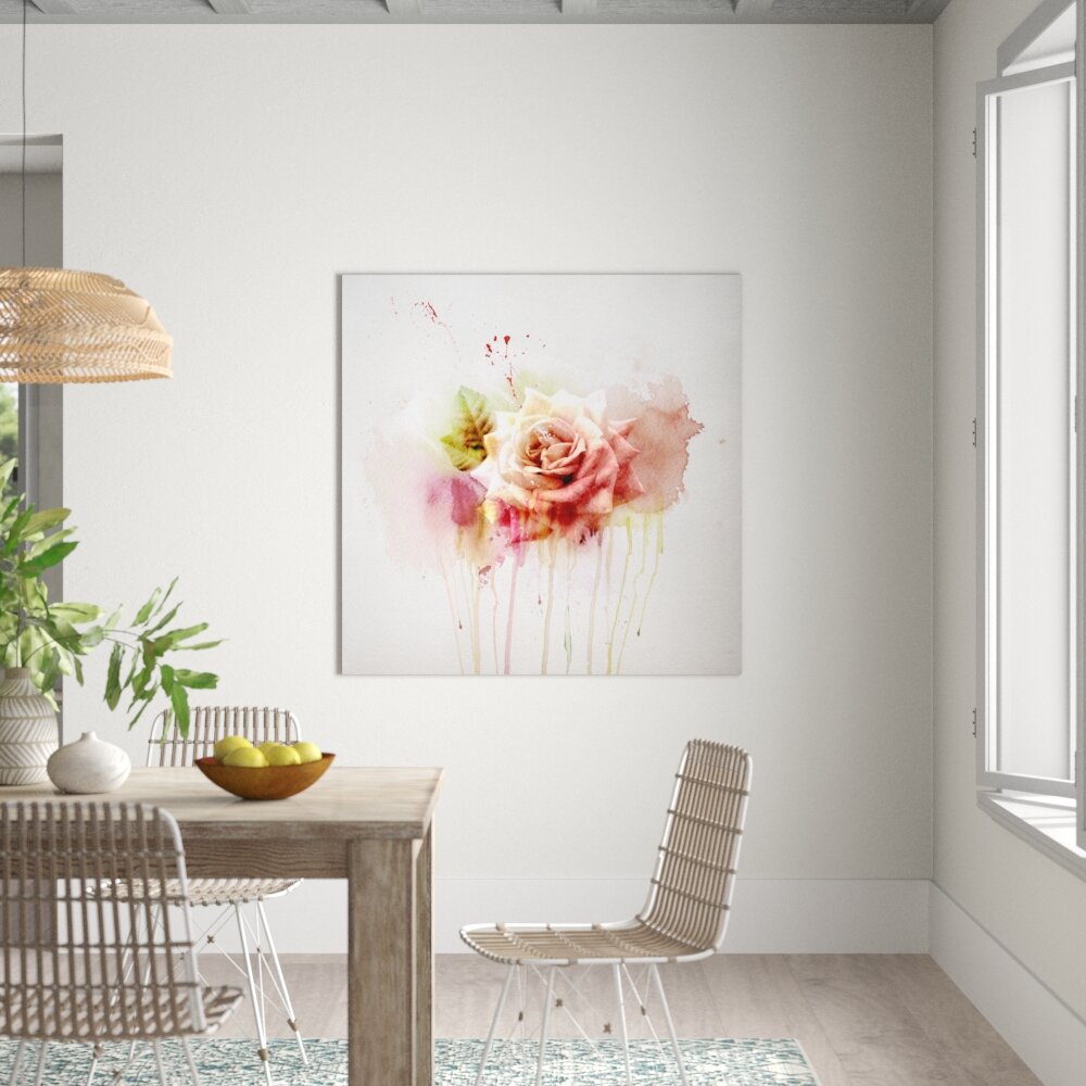 Leinwandbild Aquarell Rose