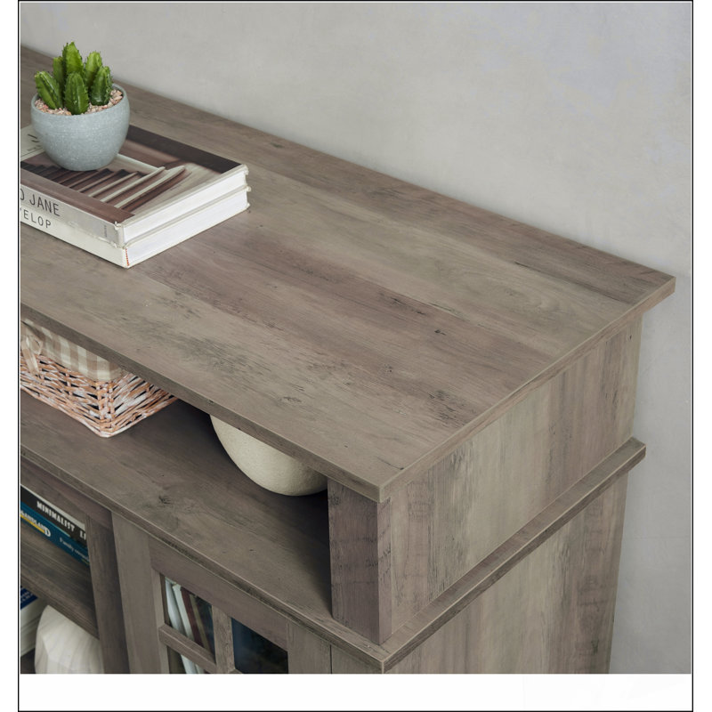 TV Stand for TV Up to 60", Media Console with Open and Closed Storage Space 58.25"W*15.75"D*32"H, Gray Wash