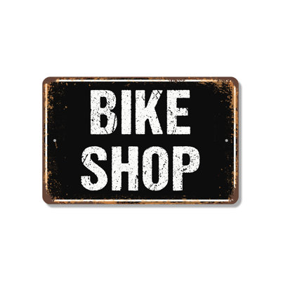 Bike Shop 13 Inch x 20 Inch Plastic Sign