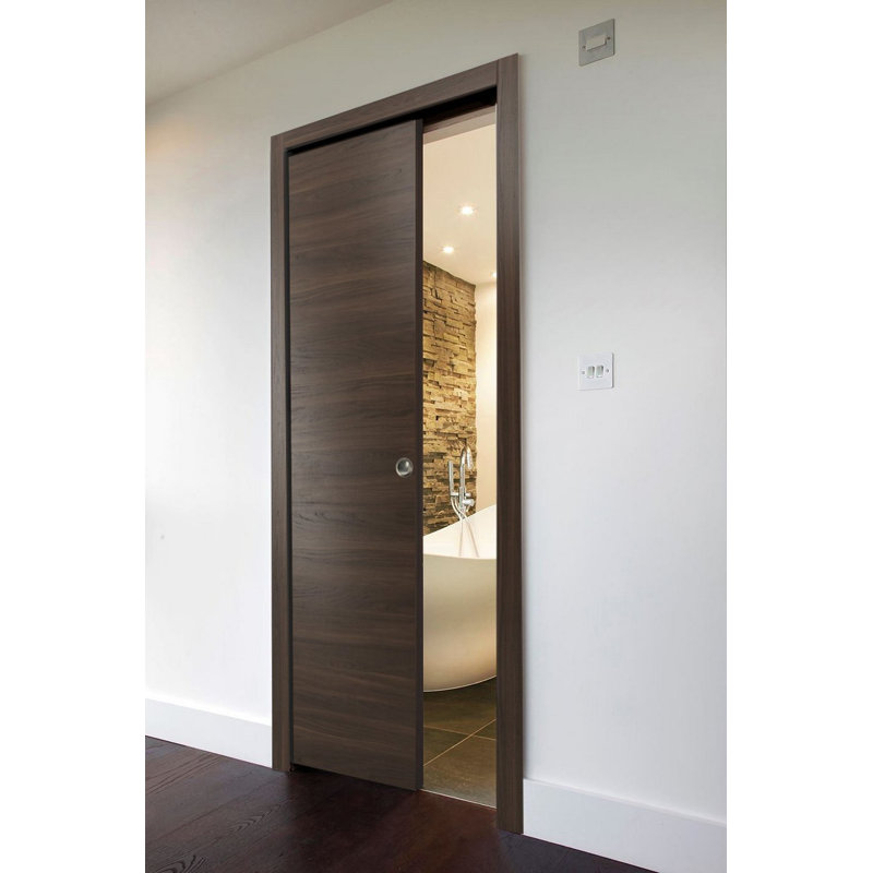 Porte de placard coulissante en bois Planum, 24 po x 80 po, Chocolat