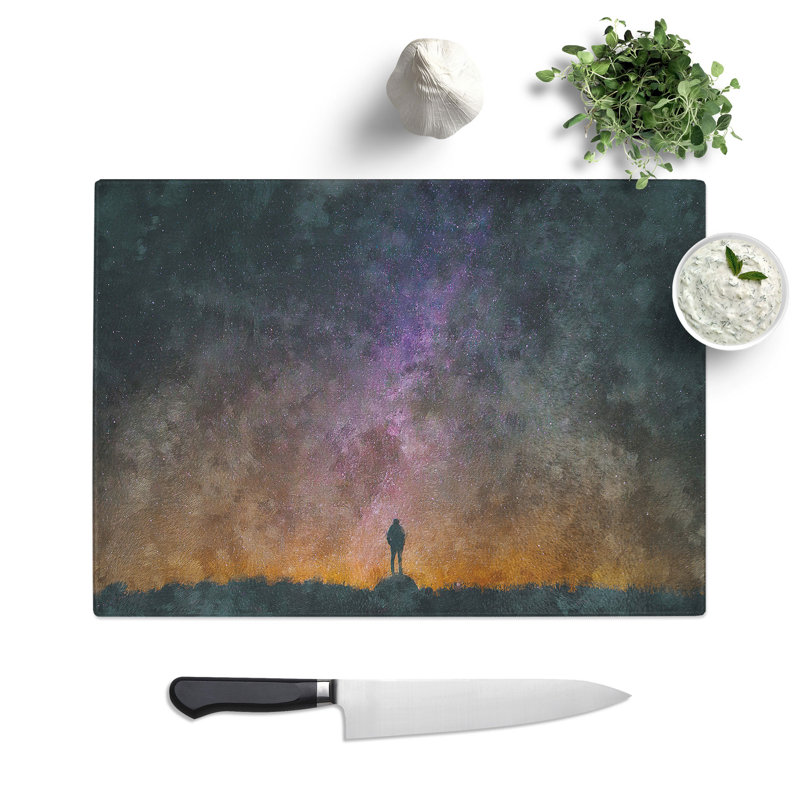 Tempered Glass Milky Way Dreams Chopping Board, 20 cm x 28.5 cm
