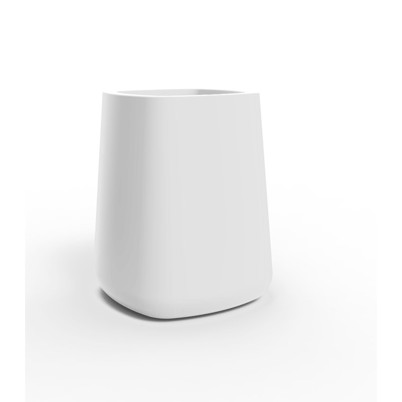 Pot à fleurs en plastique Ulm, H 35,5 po x l 29,5 po x P 29,5 po, Écru