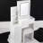 Small Size Left Bedside Vanity, Led Mirror With Touch Control & 3 Color Lights, Adjustable Brightness, Cushioned Stool, White , For Areas, American Style Compact Vanity And Stool - Lights Brightness-43300387