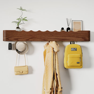 8-Hook Modern Coat Rack with Hidden Wall Hooks for Entryway, Bedroom, Bathroom