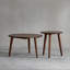 Ensemble de tables basses rondes en bois massif noyer