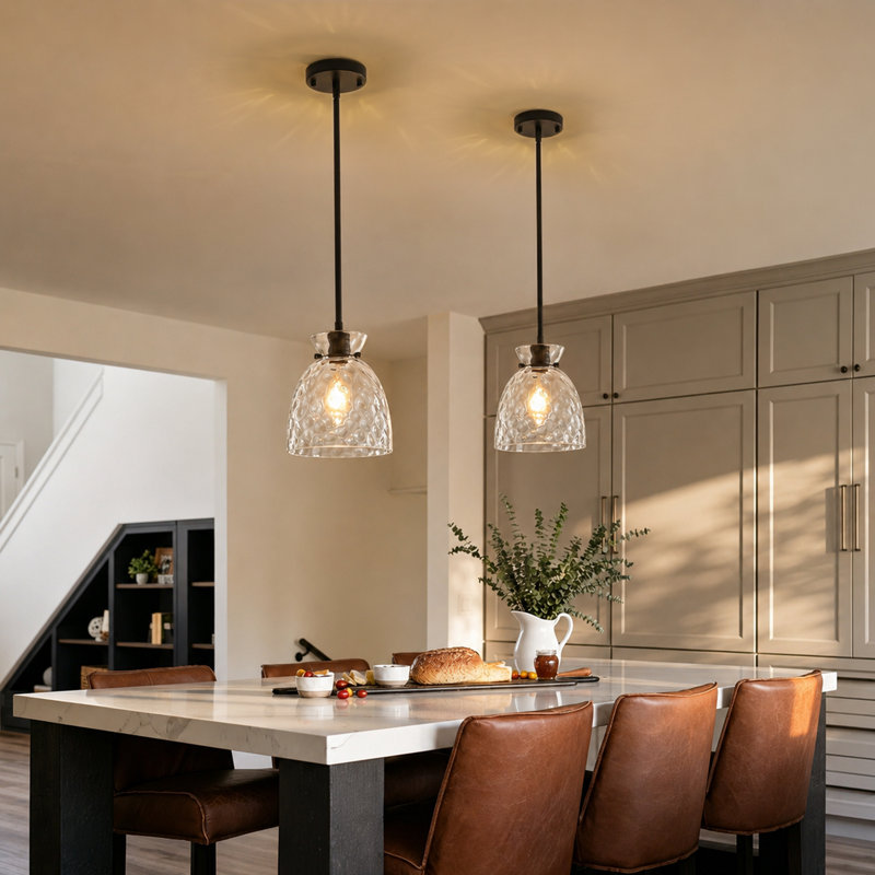 Luminaire suspendu en forme de dôme à 1 lumière à intensité variable, Matte Black
