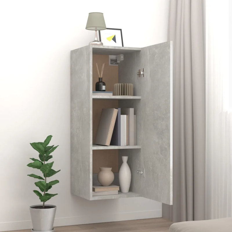 Keemora Rectangle Bathroom Cabinet Accent Chest, Concrete Grey