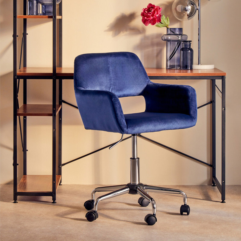 Bowry Polyester Blend Office Chair, Blue