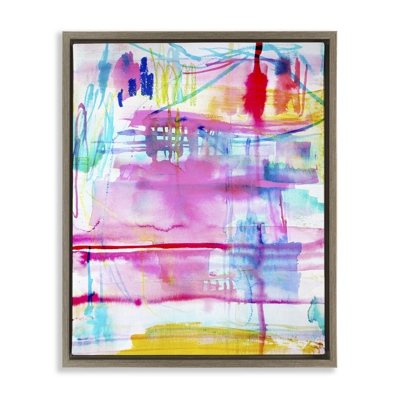 Picnic Party Composition Floating Frame, design by Gemma Bardot, Montalcino Elm Floater Frame, 21" H x 17" W