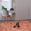 Cowhide Geometric Area Rug in Shrimp-2017436455