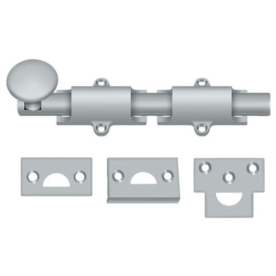 Boulon de surface 6 po Deltana 6SB26D; robuste; finition chrome satiné