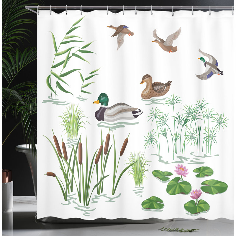 Rideau de douche et crochets pour les animaux lake lily Beals, H 75 po x l 69 po