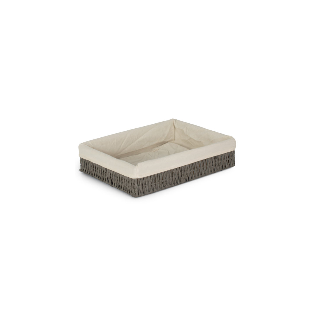 Lily Manor Wicker Storage Tray Basket with Lining