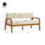 Ensemble de canapé d'extérieur 2 pièces avec coussins et table basse, teck
