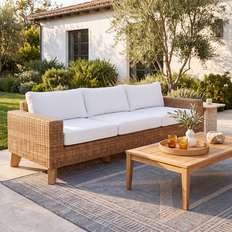 Swifton 94.5" Wide Patio Sofa, Natural