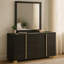 Commode large 6 tiroirs avec miroir Dex, métal doré contemporain-117056072