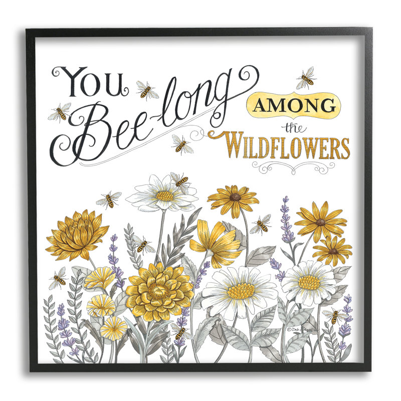 Encourageant «Bumble Bee», citation «Blossoming Flower Meadow» par Deb Strain, impression sur toile